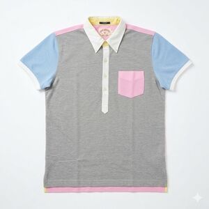 Brooks Brothers Fun Shirt Colorblock Polo Pique Cotton Mens Large Multi-Color